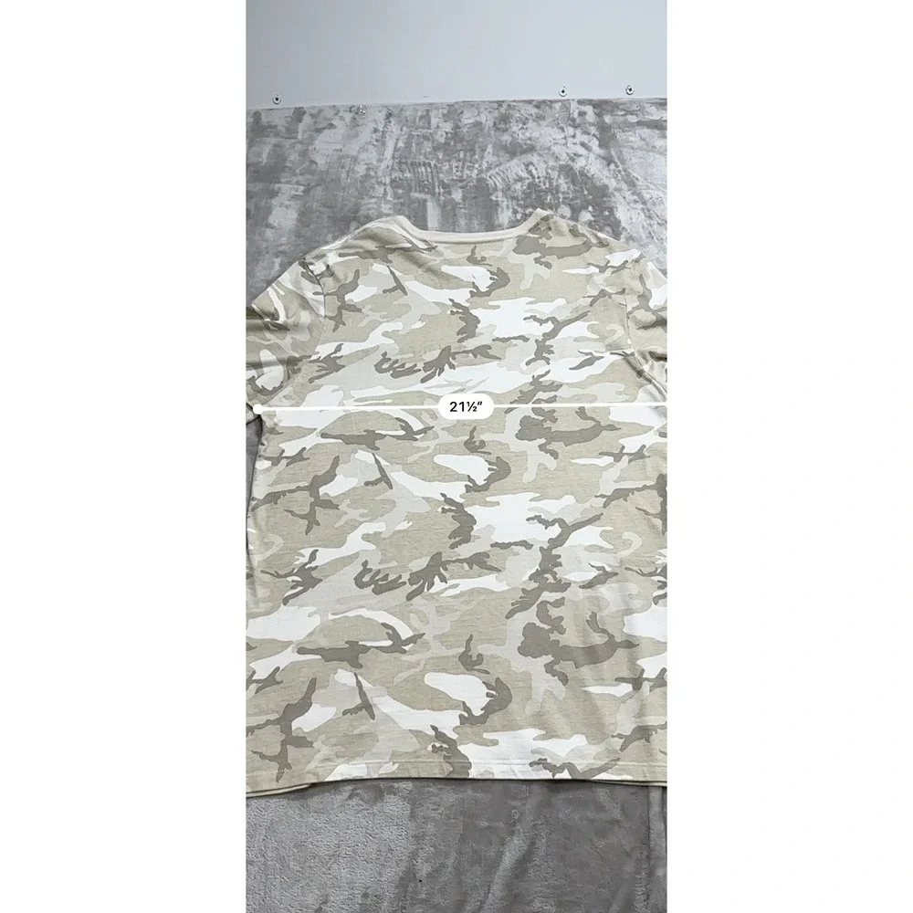 Tommy Hilfiger T-Shirt‎ Men's Size XL Beige Camo Embroidered Short Sleeve EUC